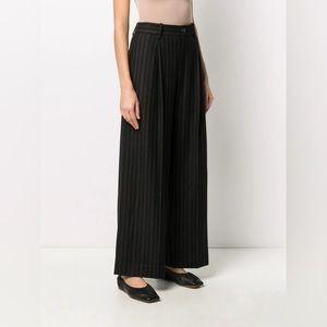 NWT Italy Fabric Vince Flannel Stripe Wide Leg Pant Size 4